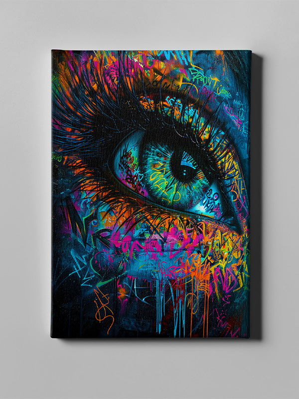 graffiti eye canvas, banksy wall art, graffiti canvas painting, eye canvas print, pop art eye canvas decor