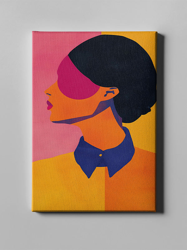 Vibrant Silhouette A Bold Profile in Red and Orange Wall art