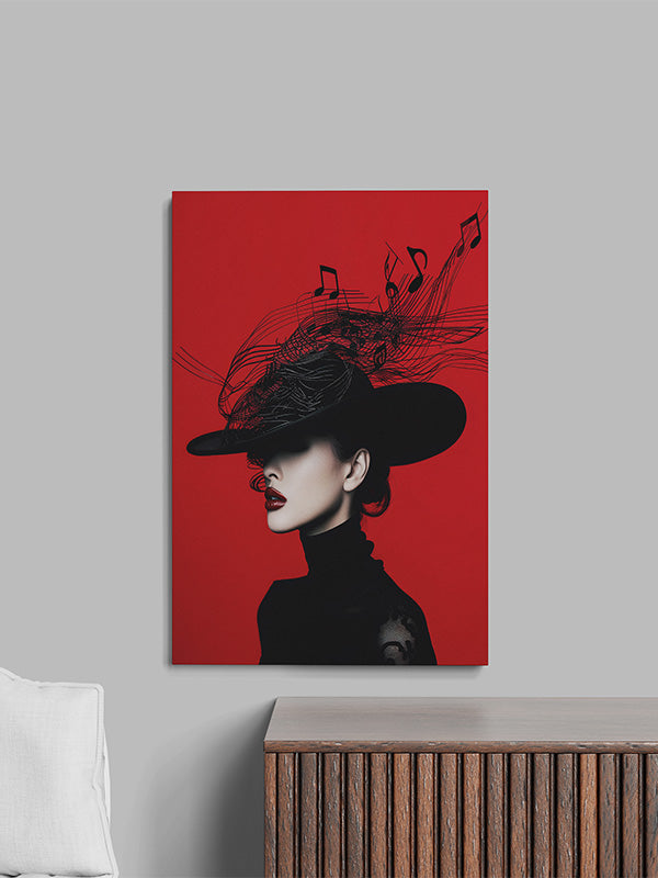 Art-Red & Black Lady With a Hat