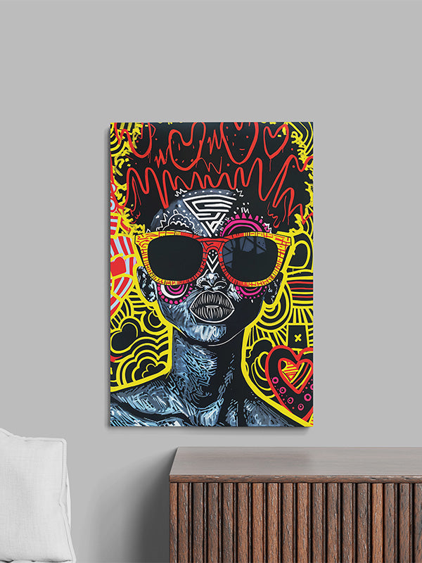 Cross Stitch Pattern African Graffiti Woman, Canvas art