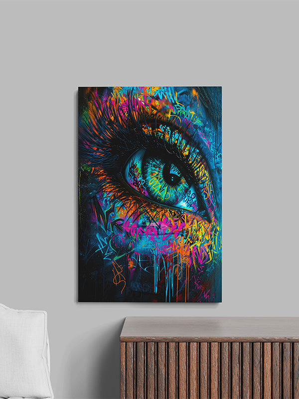 graffiti eye canvas, banksy wall art, graffiti canvas painting, eye canvas print, pop art eye canvas decor