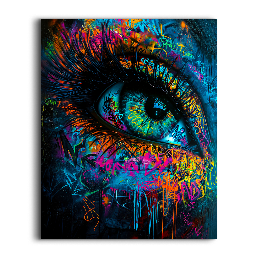 graffiti eye canvas, banksy wall art, graffiti canvas painting, eye canvas print, pop art eye canvas decor