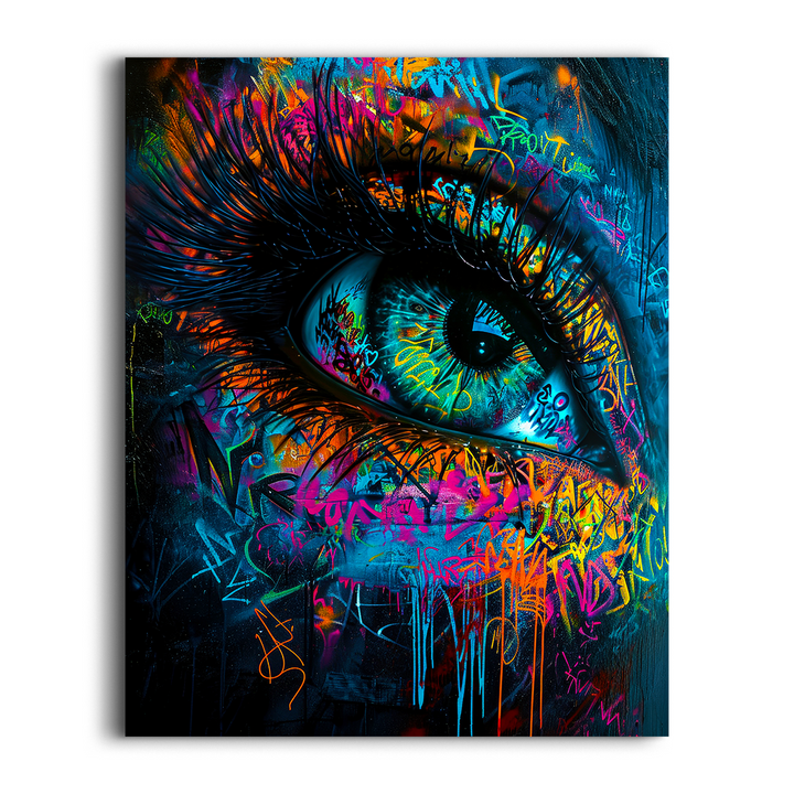 graffiti eye canvas, banksy wall art, graffiti canvas painting, eye canvas print, pop art eye canvas decor