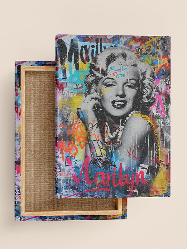 Marilyn Monroe Graffiti style art , Street art , Colorful wall art