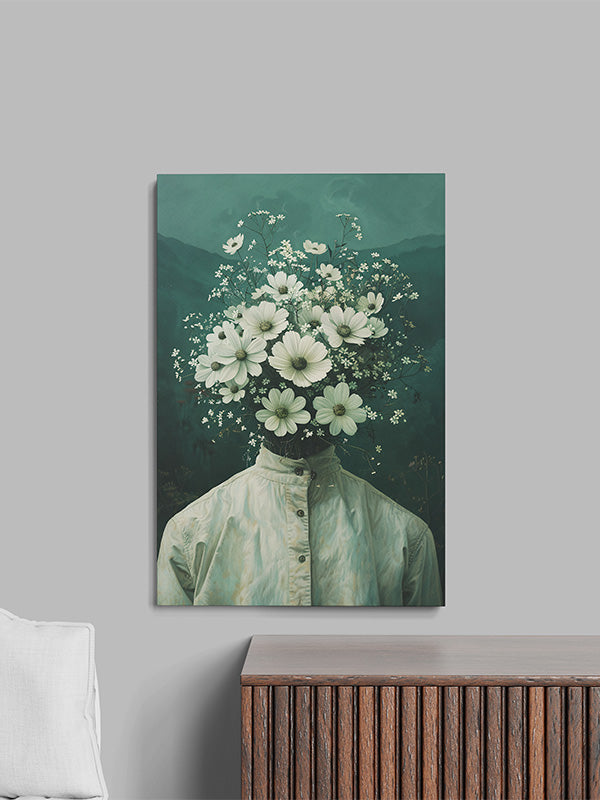 Astronaut flower art