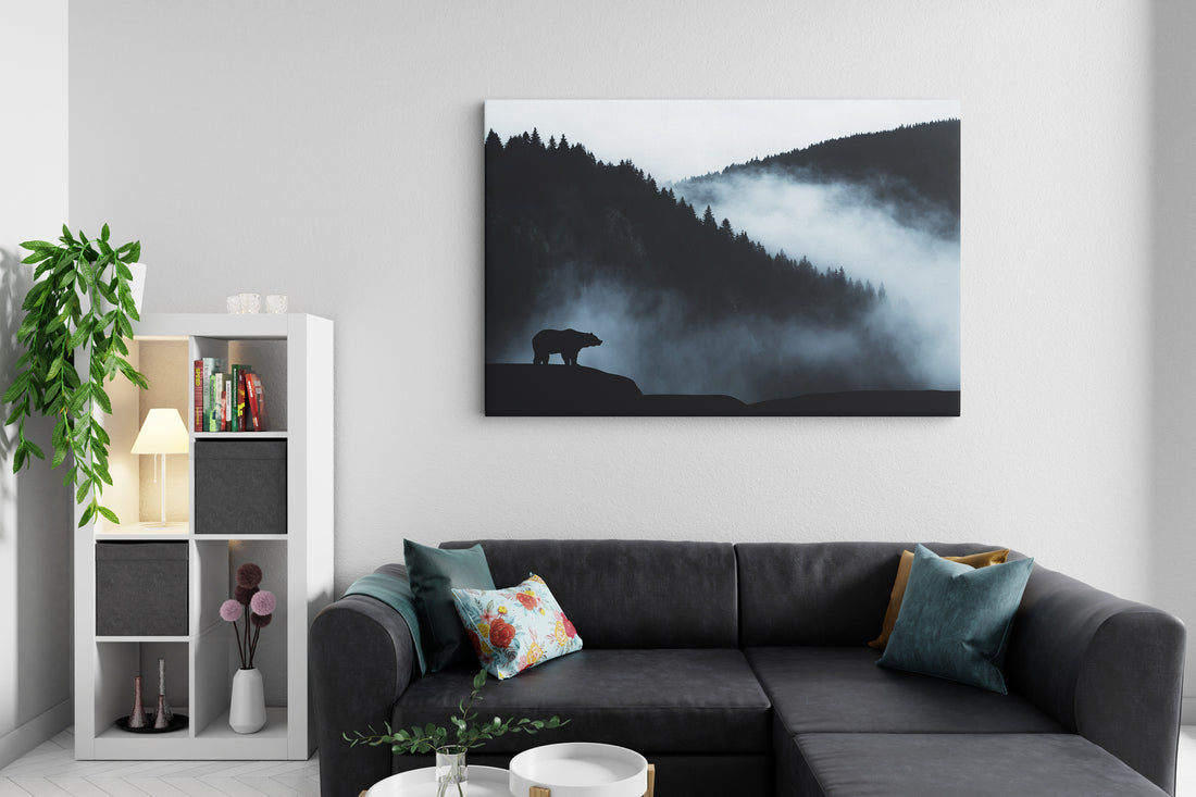 Bear On Cliff Wall Art