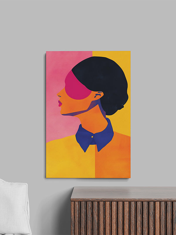 Vibrant Silhouette A Bold Profile in Red and Orange Wall art