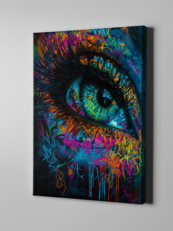 graffiti eye canvas, banksy wall art, graffiti canvas painting, eye canvas print, pop art eye canvas decor