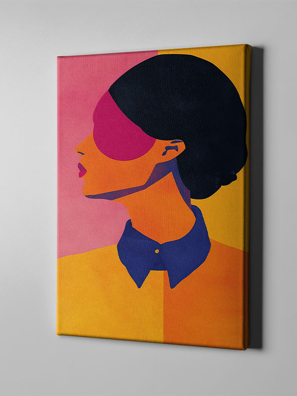 Vibrant Silhouette A Bold Profile in Red and Orange Wall art