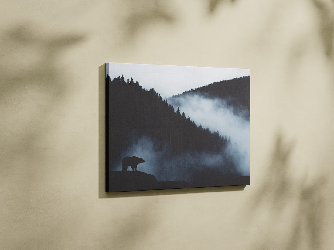 Bear On Cliff Wall Art