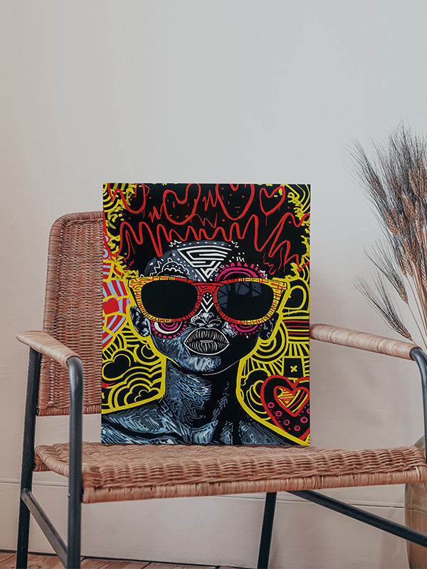 Cross Stitch Pattern African Graffiti Woman, Canvas art