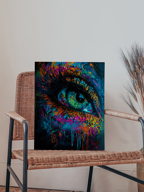 graffiti eye canvas, banksy wall art, graffiti canvas painting, eye canvas print, pop art eye canvas decor