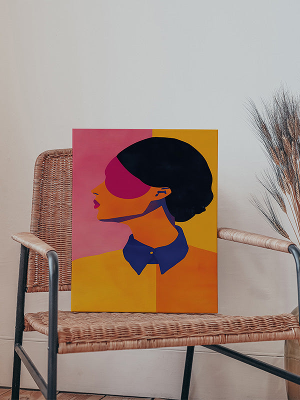 Vibrant Silhouette A Bold Profile in Red and Orange Wall art