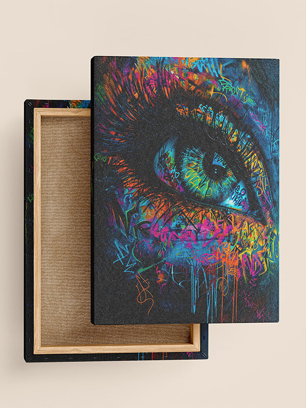 graffiti eye canvas, banksy wall art, graffiti canvas painting, eye canvas print, pop art eye canvas decor