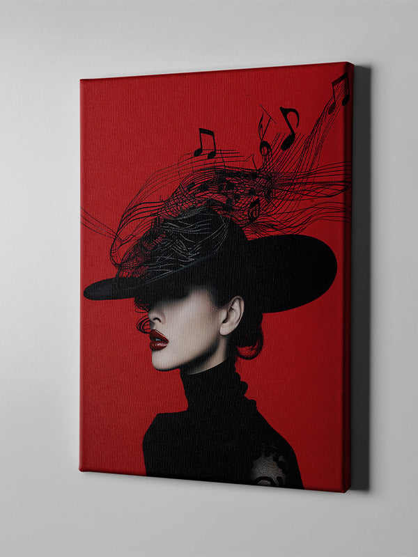 Art-Red & Black Lady With a Hat